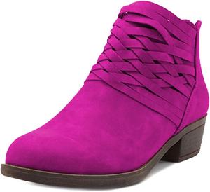 Женские винтажные ботильоны YDN с круглым носком, ремешками, невысоким толстым каблуком, молнией сзади и перекрестными обмотками, повседневная офисная обувь, Rose Pink