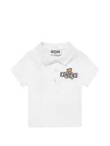 Поло с логотипом Moschino Kids, белый