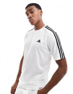 Футболка adidas Training Essential 3 Stripe белого цвета adidas performance