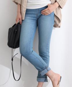 Джинсовые брюки с эластичным поясом и шнурком Pourvous, цвет Blue