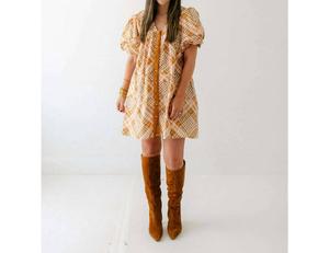 Мини-платье Camille в глянцевом имбирном оттенке Marigold, Glazed Ginger