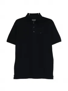 Поло с логотипом Emporio Armani, черный