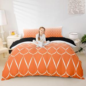 Erosebridal Оранжевое покрывало в стиле омбре с геометрическими полосами для современного минималистичного интерьера, Orange
