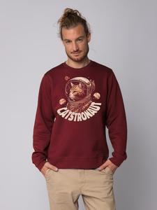Толстовка wat? Apparel Sweatshirt Catstronaut, цвет Weinrot