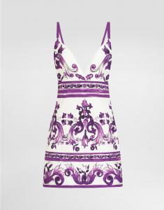 Платье с принтом майолика Dolce & Gabbana, мультиколор