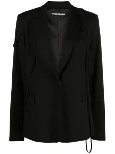 Многослойный блейзер с заостренными лацканами ANDREĀDAMO, черный