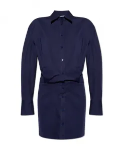 Драпированное платье The Attico, синий