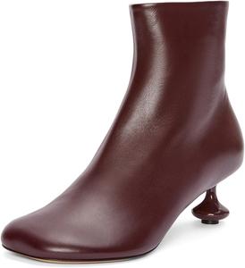 Женские классические ботильоны YDN с квадратным носком, заклепками, массивным средним каблуком и боковой молнией, обувь для вечеринок, выпускного и повседневной носки, размеры 4-16 US, Dark Red