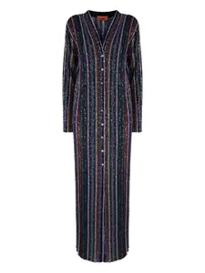 Кардиган в полоску, украшенный пайетками Missoni, синий