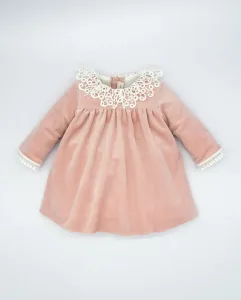 Детское бархатное платье с кружевным воротником Fina Ejerique, синий