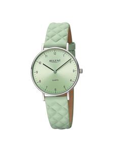 Светло-зеленые аналоговые наручные часы среднего размера (примерно 34 мм), кожаный ремешок Regent