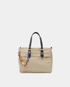 Сумка-трансформер в стиле тоут с застежкой на молнию и съемным кольцом для ключей, однотонная Parfois, бежевый