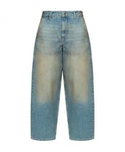 Джинсы широкого кроя с эффектом потертости Silvian Heach, синий