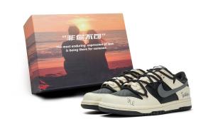 Nike Dunk устойчивые к истиранию низкие кроссовки для скейтбординга unisex бежевый серый черный