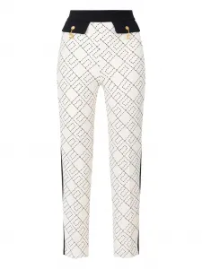 Двухцветные брюки с принтом-логотипом Elisabetta Franchi, черный