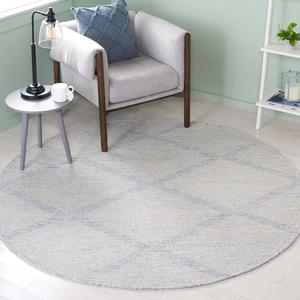SAFAVIEH, 183 x 183 см, Круглый ковер ручной работы Montauk Collection Light Blue MTK821B из хлопка