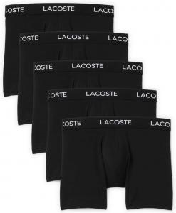 Мужские хлопковые трусы-боксеры, 5 пар Lacoste, Black