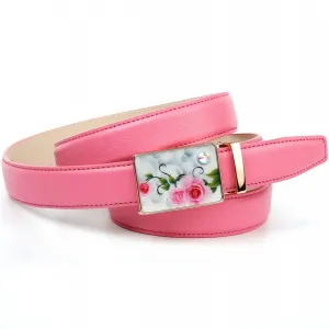 Кожаный ремень Anthoni Crown красного цвета с летним ощущением, красный