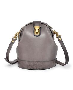 Женская сумка-трансформер Doctor Bucket из натуральной кожи через плечо OLD TREND, серый