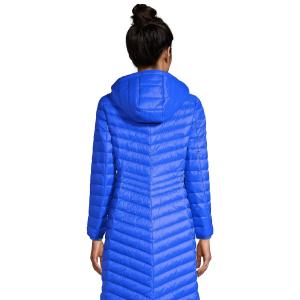 Женское сверхлегкое складное длинное пуховое пальто с капюшоном Land End Lands' End, черный