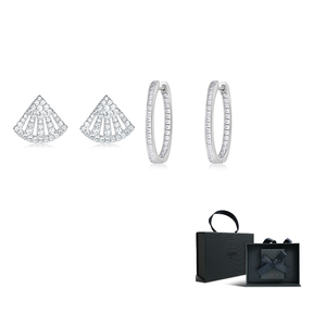 Apm Monaco Серьги-гвоздики из серебра 925 пробы женские серебристо-белые