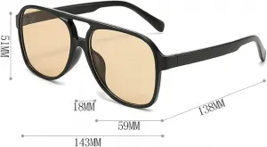 Ретро-солнцезащитные очки с двойной перемычкой, квадратной формы, женские, модные, с леопардовым принтом, солнцезащитные очки UV400 для мужчин Melrose, Black Brown