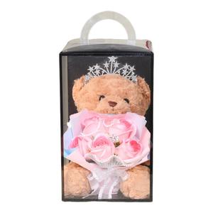 Brangdy Милый плюшевый мишка Rose Bear с цветами, высота 28 см