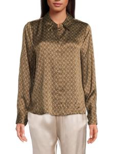 Шелковый топ с принтом Veronique Cami NYC, цвет Brown Multi