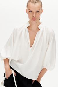 Блузка с объемными рукавами H&M, белый