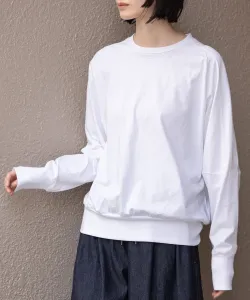 Пуловер из хлопкового трикотажа с круглым вырезом