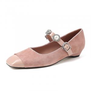 Hongyanglin Женские туфли Мэри Джейн на массивном каблуке розовые, цвет Pink