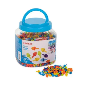 Миниатюрная развивающая игрушка Miniland Pegs, 10 мм, 2600 шт, мультиколор