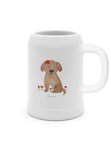 Пивная кружка с собакой-леди без слов в белом цвете Mr. & Mrs. Panda