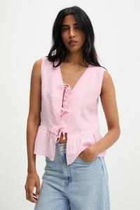 Хлопковая блузка Answear.Lab, розовый