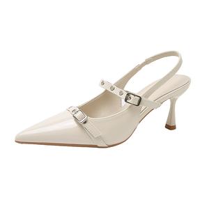 CAOT Женские туфли на высоком каблуке цвета экрю, черный, красный