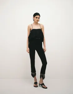 Черные капри с кисточками по низу ASOS DESIGN