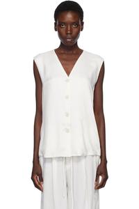 Белый отшлифованный жилет Lauren Manoogian