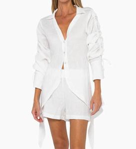 Топ Alegra с V-образным вырезом в цвете устрицы JBQ, Oyster