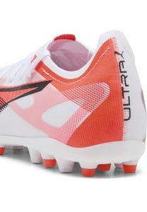 Футбольные бутсы ULTRA 5 MATCH MG для взрослых PUMA, белые, чёрные, светящиеся, красные