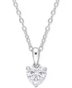 Ожерелье с подвеской в форме сердца из муассанита, 18 дюймов (3/4 карата) из стерлингового серебра Macy'S, moissanite
