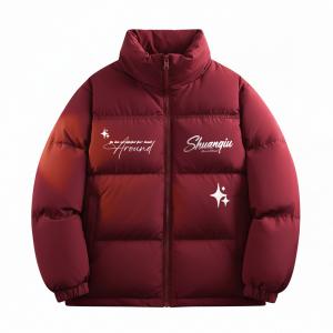 Пуховик Unisex с воротником стойкой утепленный HUANQIU, burgundy