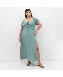 Платье-макси Abbigail с разрезом для полных женщин CITY CHIC, Sage