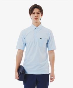 Рубашка-поло на пуговицах с полосками и тканью пике в тон.