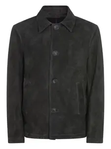 Кожаная куртка на пуговицах Salvatore Santoro, серый