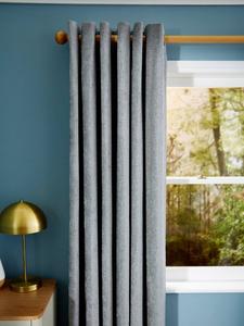 Ченилловые парные шторы Blackout/Thermal с люверсами John Lewis, Storm