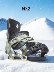 Nidecker Быстросъемный крепеж для мужского сноуборда, NX2 оливковый зеленый с карабином, размер L