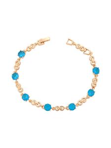 Faina Женский браслет с кристаллами, розовое золото, бирюза