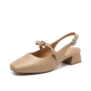 ZHR Мэри Джейн на платформе с массивным каблуком 3,5 см женские абрикосовые, цвет Apricot