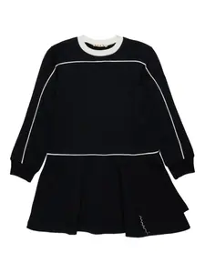 Платье с вышитым логотипом Marni Kids, черный