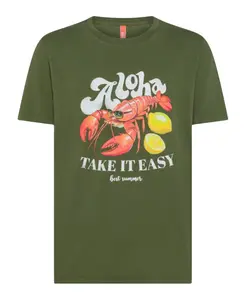 Пляжная футболка с принтом Sun68, зеленый